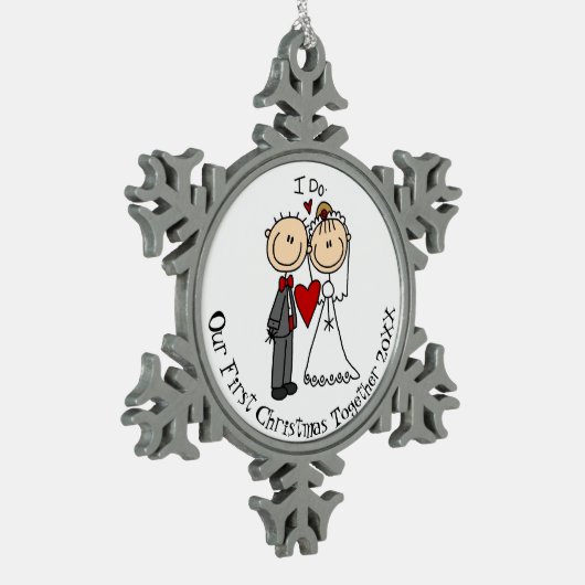 Pas getrouwd 1e kerstmis met Ornament Snowflake (Links)