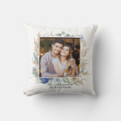 Pas getrouwd 1e Kerstmis Mr. & Mrs Chic Floral Fot Kussen (Voorkant)