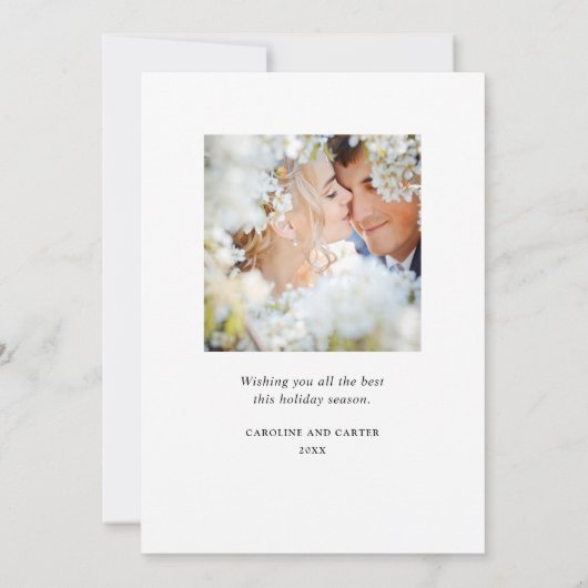 Pas getrouwd 2 Foto Feestdagenkaart (Achterkant)