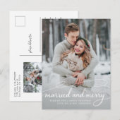 Pas getrouwd 2 Foto Holiday Aankondigingskaart (Voorkant / Achterkant)