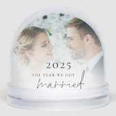 Pas getrouwd 2 foto's jaar dat we trouwden sneeuwbol (Voorkant)