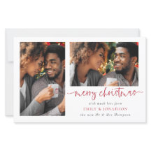 Pas getrouwd 2 Foto's voor vrolijk kerstfeest Kaar