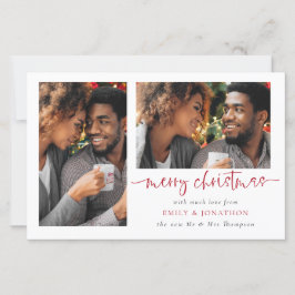 Pas getrouwd 2 Foto's voor vrolijk kerstfeest Kaar