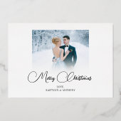 Pas getrouwd 2 Fotoscript, gevarieerd kerstfeest F Folie Feestdagenkaart (Achterkant)