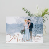 Pas getrouwd 2 Fotoscript, gevarieerd kerstfeest F Folie Feestdagenkaart (Staand Voorkant)