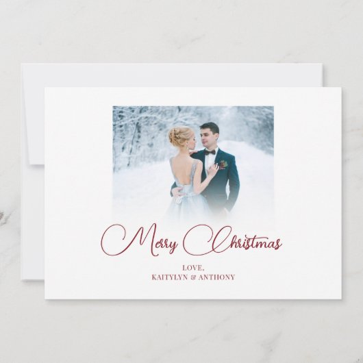 Pas getrouwd 2 Fotoscript, gevarieerd kerstfeest Feestdagenkaart (Achterkant)