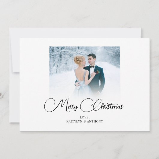 Pas getrouwd 2 Fotoscript, gevarieerd kerstfeest Feestdagenkaart (Achterkant)