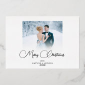 Pas getrouwd 2 Fotoscript, gevarieerd kerstfeest Folie Feestdagenkaart (Achterkant)