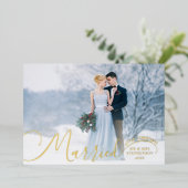 Pas getrouwd 2 Fotoscript, gevarieerd kerstfeest Folie Feestdagenkaart (Staand Voorkant)