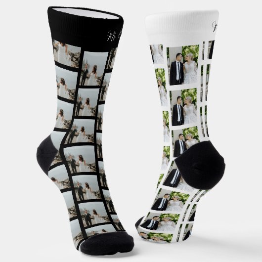 Pas getrouwd 2 trouwfoto's Mr en Mrs. Sokken (Gebogen)