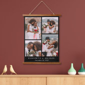 Pas getrouwd 4 Foto Collage Black Hangend Wandkleed