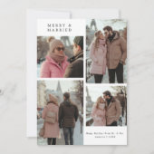 Pas getrouwd 4 Foto Vrolijk & Getrouwd Kerstmis Feestdagenkaart (Voorkant)