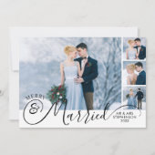 Pas getrouwd 5 Foto Merry en trouwde uw groet Feestdagenkaart (Voorkant)