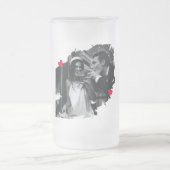 Pas getrouwd aangepaste geëtste foto aandenken matglas bierpul (Center)