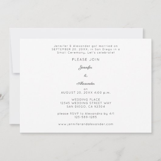 Pas getrouwd B Horizontaal 1 Foto bruiloft Kaart (Achterkant)