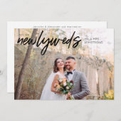 Pas getrouwd B Horizontaal 1 Foto bruiloft Kaart (Voorkant / Achterkant)