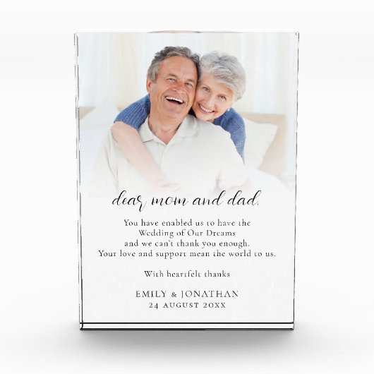 Pas getrouwd Bedankt voor ouders die wedden Fotoblokken (Voorkant)