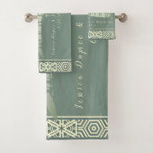 Pas getrouwd Blauwgroen bruiloft Bad Handdoek (Insitu)