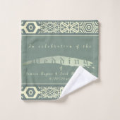 Pas getrouwd Blauwgroen bruiloft Bad Handdoek (Wasdoekje)
