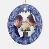 Pas getrouwd Blue Wreath Keepomwille Keramisch Ornament (Links)