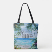 Pas getrouwd Bride Beach Tropical Hawaii Tote Bag (Achterkant)