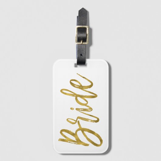 Pas getrouwd Bride Gold Folie Bagagetas Label Bagagelabel (Voorkant (verticaal))