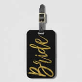 Pas getrouwd Bride Gold Folie Bagagetas Label Bagagelabel (Voorkant (verticaal))