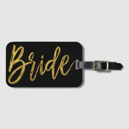 Pas getrouwd Bride Gold Folie Bagagetas Label Bagagelabel