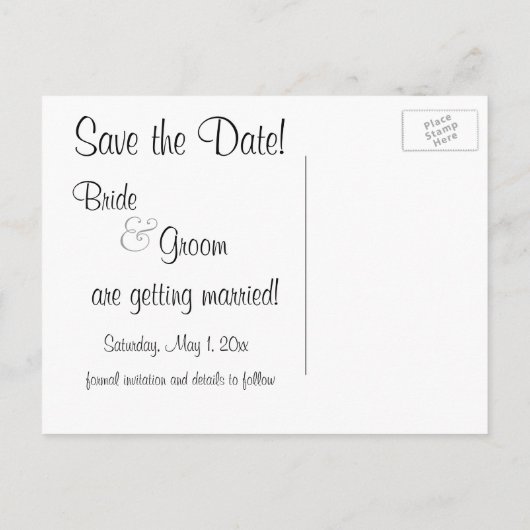  Pas getrouwd Bride Groom Wedding sparen de Datum Aankondigingskaart (Achterkant)