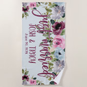 Pas Getrouwd Bruid en Bruidegom Aangepaste Trouw  Strandlaken (Voorkant)