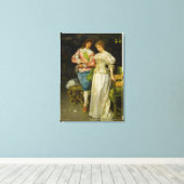 Pas getrouwd bruid en bruidegom (bruiloft en huwel canvas afdruk (Insitu (Houten vloer))