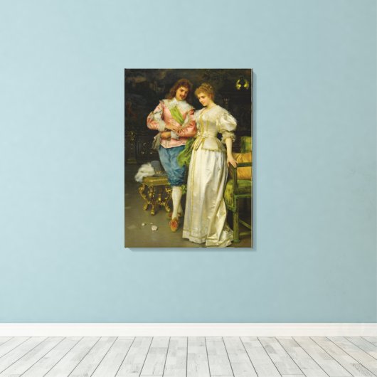 Pas getrouwd bruid en bruidegom (bruiloft en huwel canvas afdruk (Insitu (Houten vloer))