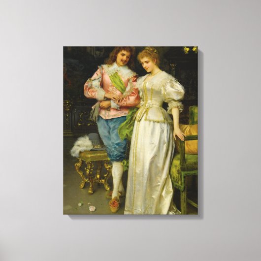 Pas getrouwd bruid en bruidegom (bruiloft en huwel canvas afdruk (Voorkant)