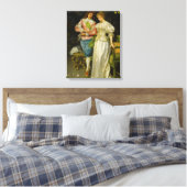 Pas getrouwd bruid en bruidegom (bruiloft en huwel canvas afdruk (Insitu (Slaapkamer))