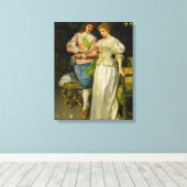 Pas getrouwd bruid en bruidegom (bruiloft en huwel canvas afdruk (Insitu (Houten vloer))