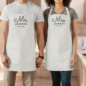 Pas getrouwd bruid gepersonaliseerd wit schort