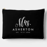 Pas getrouwd bruid Mrs gepersonaliseerde zwart-wit