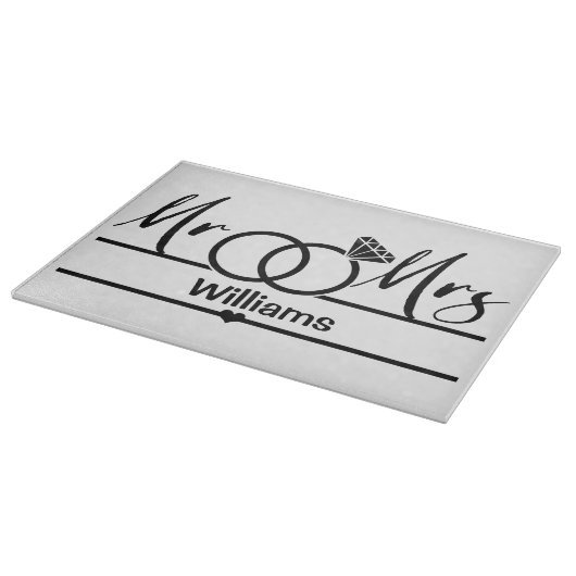 Pas getrouwd, bruiloft, huishouding snijplank (Hoek)