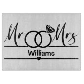 Pas getrouwd, bruiloft, huishouding snijplank (Voorkant)