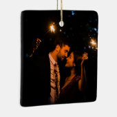 Pas getrouwd Cadeau, Kerst Mr Mrs. Keramisch Ornament (Rechts)