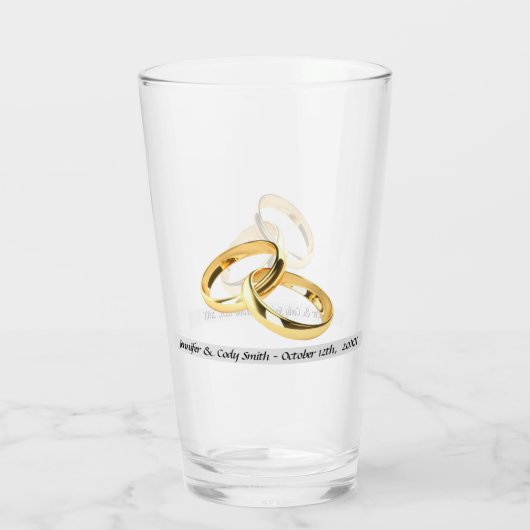 Pas getrouwd cadeau namen en data hoog glas (Achterkant)