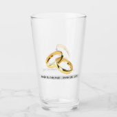 Pas getrouwd cadeau namen en data hoog glas (Voorkant)