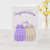 Pas getrouwd Cats Gefeliciteerd Kaart (Gele Bloem)