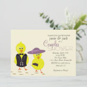 Pas getrouwd Chicks Couples Bridal Shower Invitati Kaart (Staand voorkant)