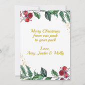 Pas getrouwd Coupel met hond met kerstmis met bloe (Achterkant)