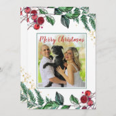 Pas getrouwd Coupel met hond met kerstmis met bloe (Voorkant / Achterkant)