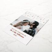 Pas getrouwd Couple Aangepaste foto Onze eerste Ke Folie Feestdagenkaart (Gedraaid)