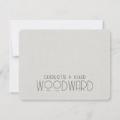 Pas getrouwd Couple Name Monogram Weddenschap Whit Notitiekaartje (Voorkant)