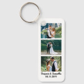 Pas getrouwd Couple Personalized Photo Booth Strip Sleutelhanger (Voorkant)