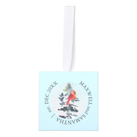 Pas getrouwd Custom Eerste Kerstmis Foto Decoratie (Voorkant)